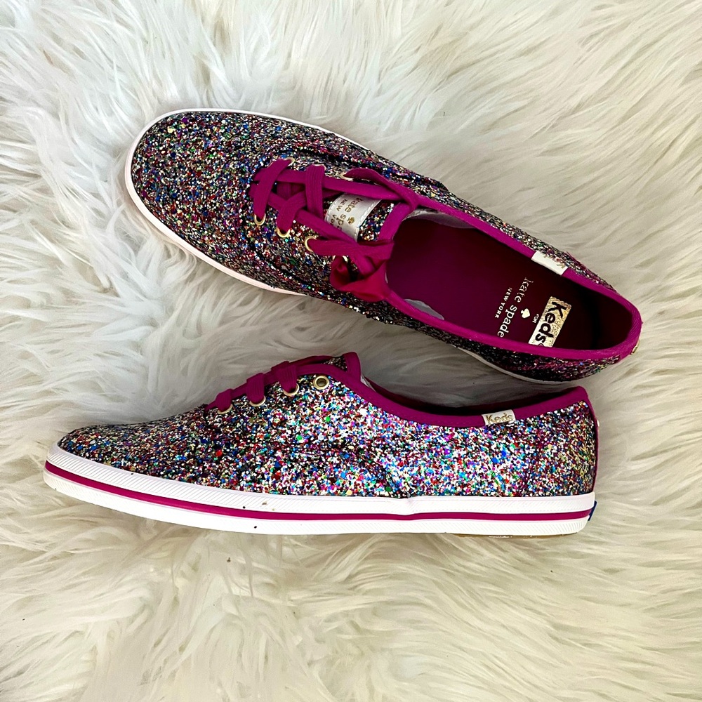 NWT in box Kate Spade Multicolor Glitter Sneakers